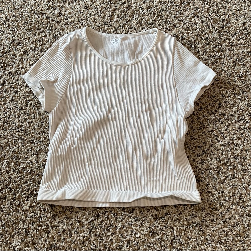 White Ribbed Women's Top White Out From Under XS Ribbed Top baby tee